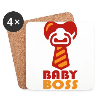 baby boss- Baby Boss Kostüm- Motto Party Baby - Untersetzer (4er-Set) - Weiß - Vorne