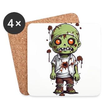 Plaisir des zombies de minuit à Halloween - Dessous de verre (lot de 4) - blanc - Devant