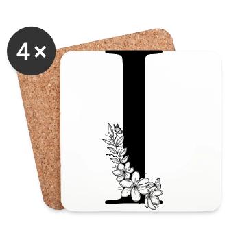 Lettre I - Dessous de verre (lot de 4) - blanc - Devant