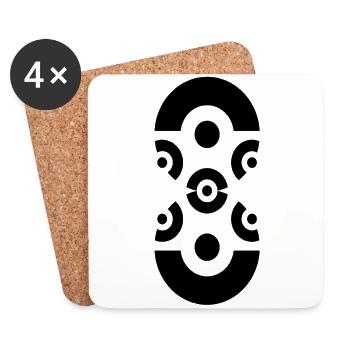 8 - Dessous de verre (lot de 4) - blanc - Devant