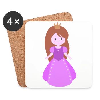 Princess girl figure - Coasters (set of 4) - white - Front