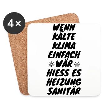 wenn Kälte Klima einfach wär - Untersetzer (4er-Set) - Weiß - Vorne