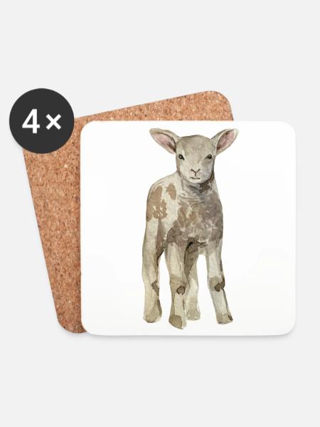 Sheep Baby - Coasters (set of 4) - white