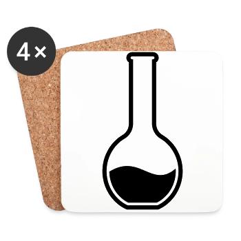 Chimiste en éprouvette - Dessous de verre (lot de 4) - blanc - Devant