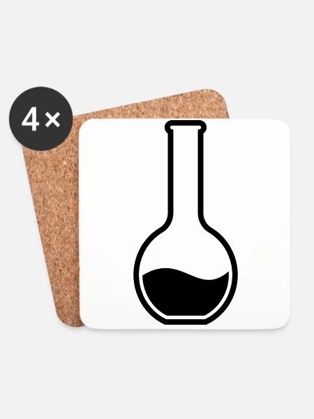 Reagenzglas chemiker - Untersetzer (4er-Set) - Weiß