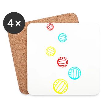 Volleyball symbol - Coasters (set of 4) - white - Front