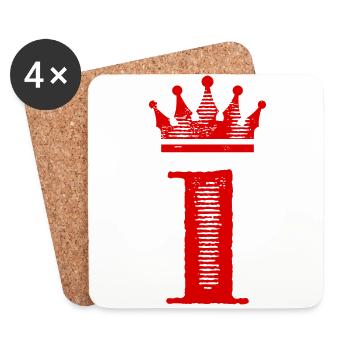 1 Number crown - Coasters (set of 4) - white - Front