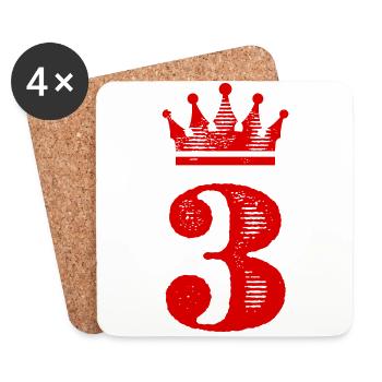 3 Couronne numérique - Dessous de verre (lot de 4) - blanc - Devant