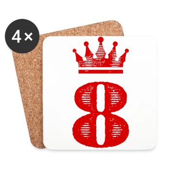 8 Number crown - Coasters (set of 4) - white - Front