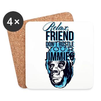 Lustiges Chill Relax Freund Affe Gorilla Geschenk - Untersetzer (4er-Set) - Weiß - Vorne