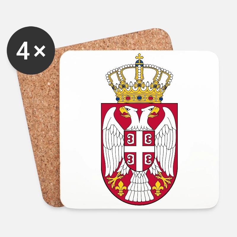 Serbien Wappen - Untersetzer (4er-Set) - Weiß