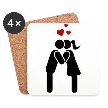 couple love - Untersetzer (4er-Set) - Weiß - Vorne