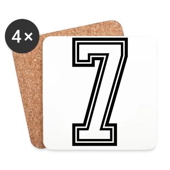 7 Number symbol - Coasters (set of 4) - white - Front