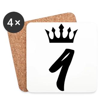 4 Couronne numérique - Dessous de verre (lot de 4) - blanc - Devant