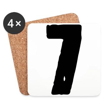 Maillot numéro 7 - Dessous de verre (lot de 4) - blanc - Devant