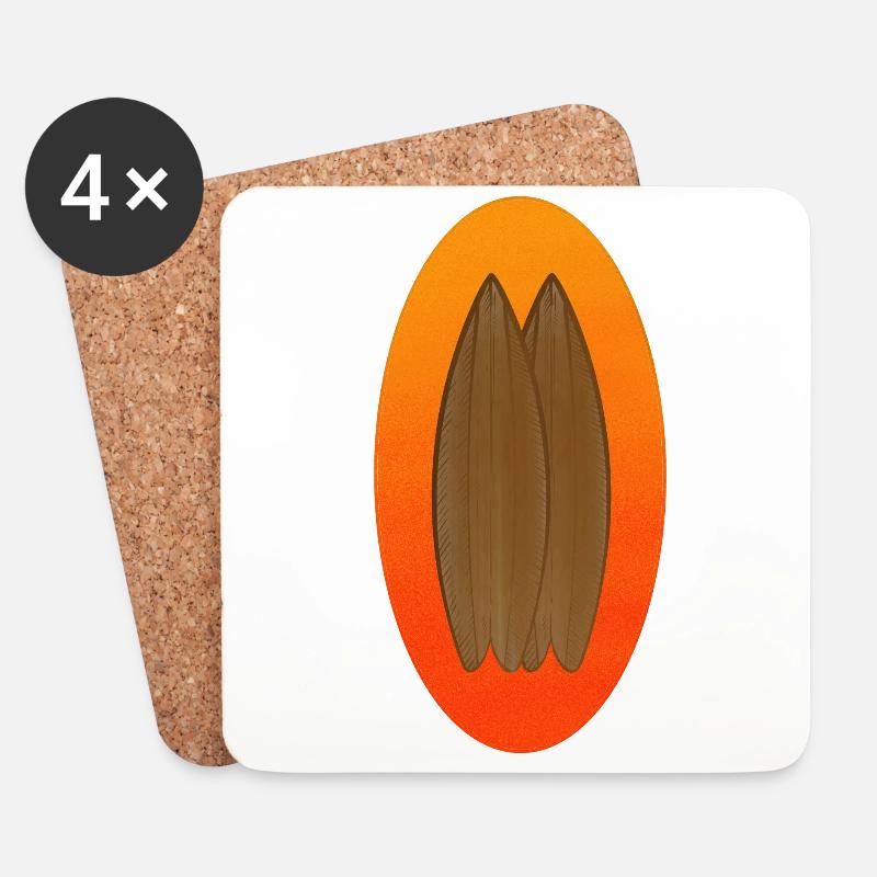 Surfboard Logo - Untersetzer (4er-Set) - Weiß