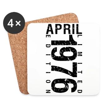 Birthday April 1976 April born in April 1976 - Coasters (set of 4) - white - Front