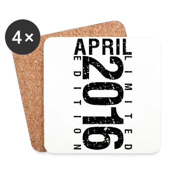 Geburtstag April 2016 April geboren im April 2016 - Untersetzer (4er-Set) - Weiß - Vorne