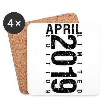 Anniversaire Avril 2019 Avril né en Avril 2019 - Dessous de verre (lot de 4) - blanc - Devant
