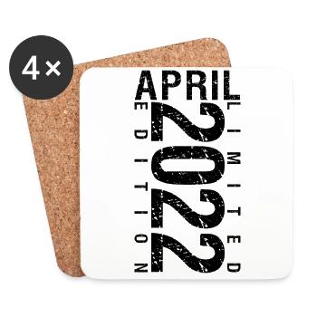 Geburtstag April 2022 April geboren im April 2022 - Untersetzer (4er-Set) - Weiß - Vorne