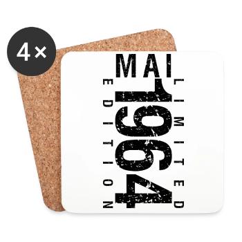 Anniversaire Mai 1964 Mai né en May 1964 - Dessous de verre (lot de 4) - blanc - Devant