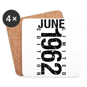 Birthday June 1962 June born in June 1962 - Coasters (set of 4) - white - Front