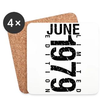 Birthday June 1979 June born in June 1979 - Coasters (set of 4) - white - Front