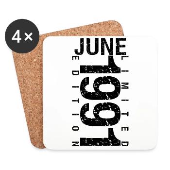 Birthday June 1991 June born in June 1991 - Coasters (set of 4) - white - Front