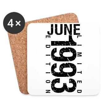 Birthday June 1993 June born in June 1993 - Coasters (set of 4) - white - Front