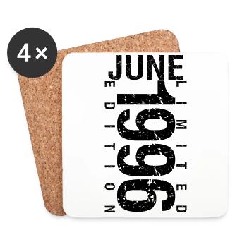 Birthday June 1996 June born in June 1996 - Coasters (set of 4) - white - Front