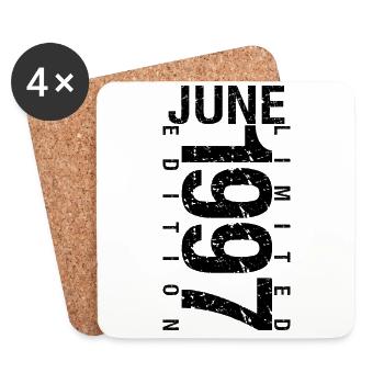 Birthday June 1997 June born in June 1997 - Coasters (set of 4) - white - Front