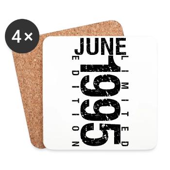 Birthday June 1995 June born in June 1995 - Coasters (set of 4) - white - Front