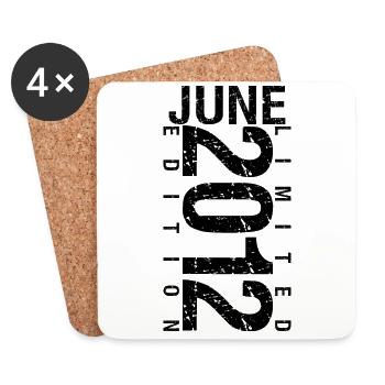 Birthday June 2012 June born in June 2012 - Coasters (set of 4) - white - Front