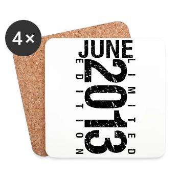 Birthday June 2013 June born in June 2013 - Coasters (set of 4) - white - Front