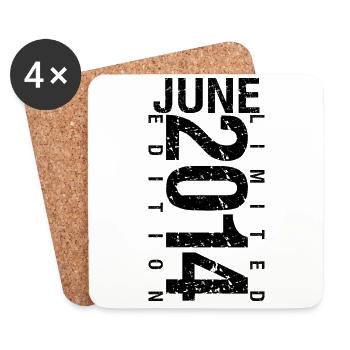 Birthday June 2014 June born in June 2014 - Coasters (set of 4) - white - Front