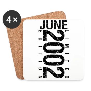 Birthday June 2002 June born in June 2002 - Coasters (set of 4) - white - Front