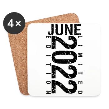 Birthday June 2022 June born in June 2022 - Coasters (set of 4) - white - Front