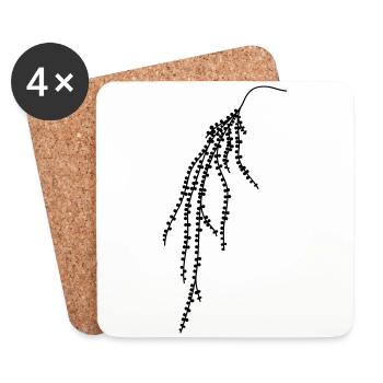 Hanging plant 2 - Coasters (set of 4) - white - Front