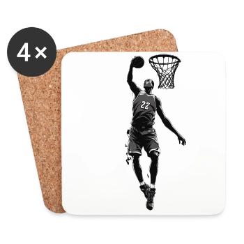 Dunking Basketteur Basket-ball Streetwear Design - Dessous de verre (lot de 4) - blanc - Devant