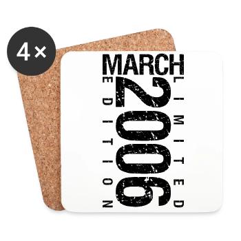 Geburtstag März 2006 Mars im März geboren - Untersetzer (4er-Set) - Weiß - Vorne