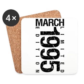 Birthday March 1995 March born in March - Coasters (set of 4) - white - Front