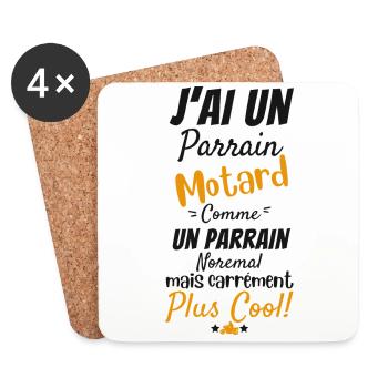 I Have a Biker Godfather Baby Shower Gift Motorcycle - Coasters (set of 4) - white - Front