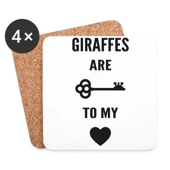 Giraffen sind der Schlüssel zu meinem Herzen - Untersetzer (4er-Set) - Weiß - Vorne