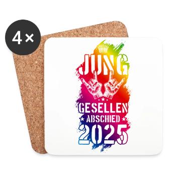 Junggesellenabschied 2025 Jga Party - Untersetzer (4er-Set) - Weiß - Vorne