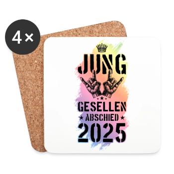 Junggesellenabschied 2025 Jga Party - Untersetzer (4er-Set) - Weiß - Vorne