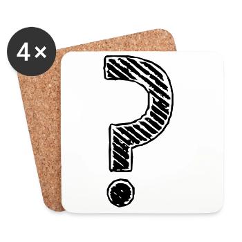 Question marks strip grunge look - Coasters (set of 4) - white - Front