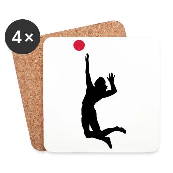 volleyball - Untersetzer (4er-Set) - Weiß - Vorne