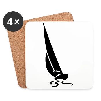 Régate voilier - Dessous de verre (lot de 4) - blanc - Devant