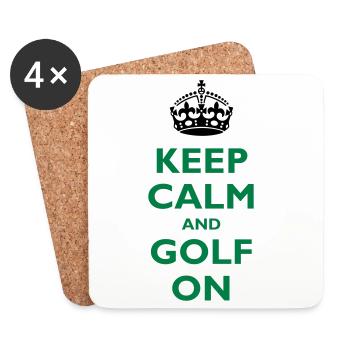 Keep calm and golf on - Coasters (set of 4) - white - Front
