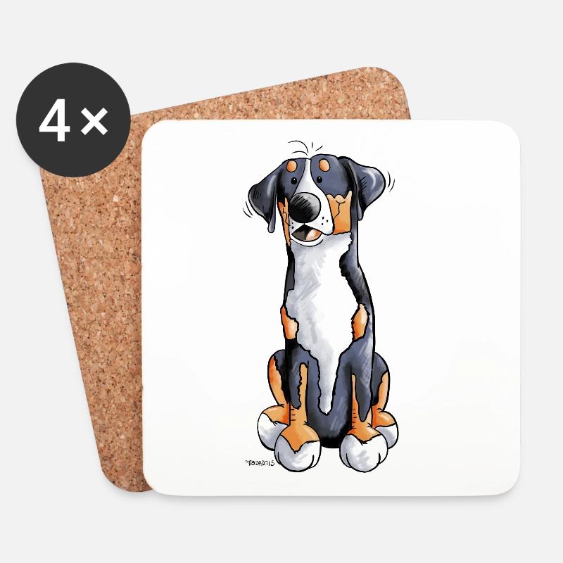 Süßer Schweizer Sennenhund - Untersetzer (4er-Set) - Weiß